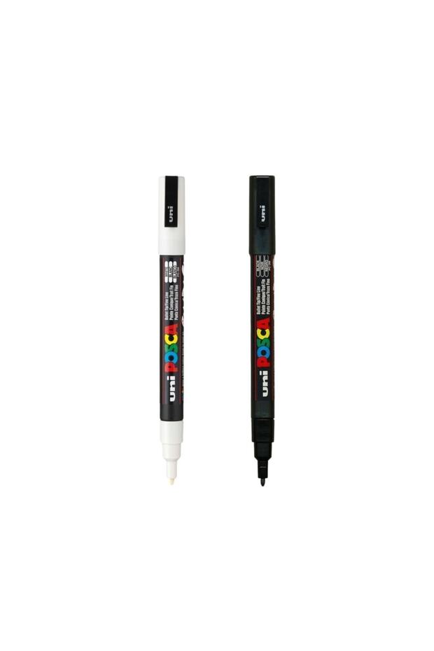 قلم ماركر بوسكا PC-3m (0.9-1.3mm) طقم مكون من قطعتين أبيض وأسود