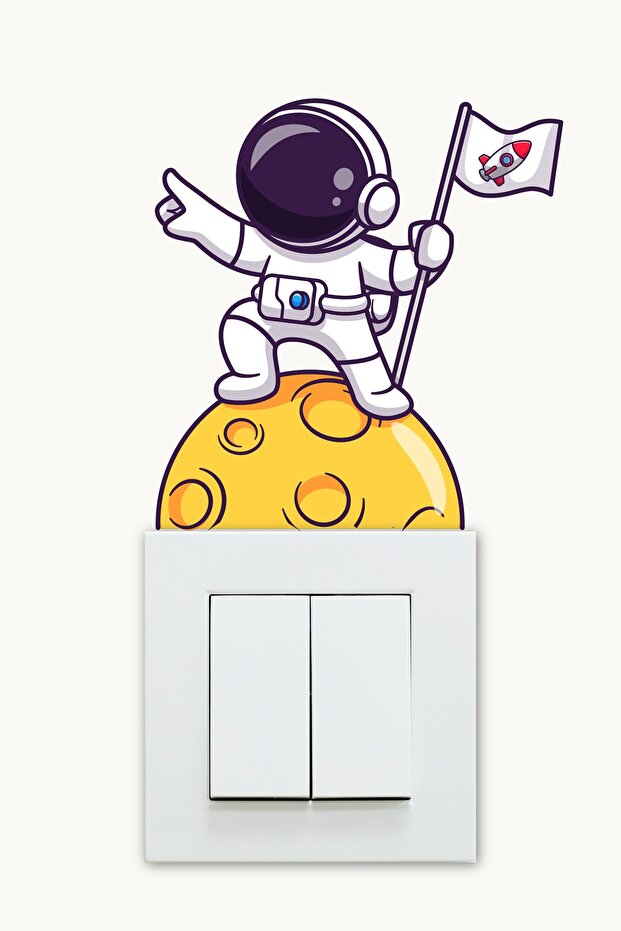 Astronaut Themed Socket Socket Sticker Wall Switch Frame Ornament - 1