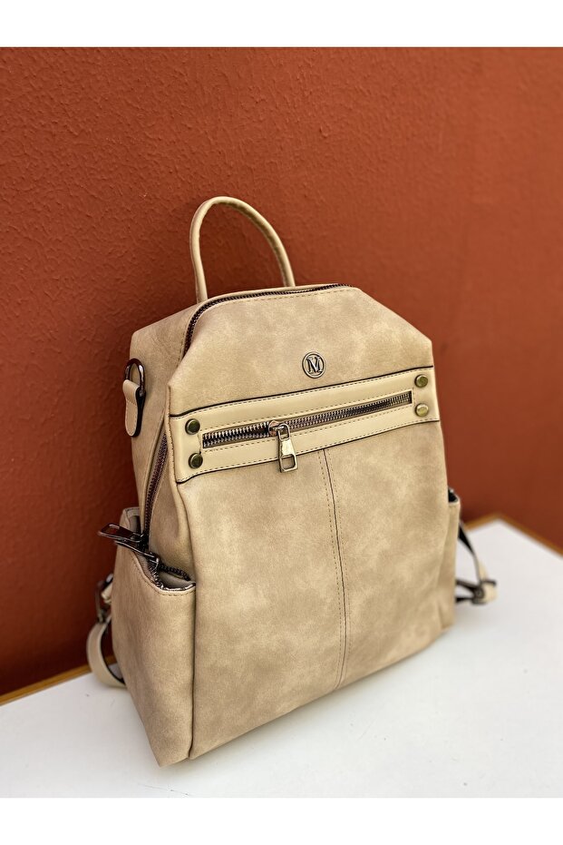 Women's Hand, Shoulder and Backpack Madame Vera Mv075 Beige
