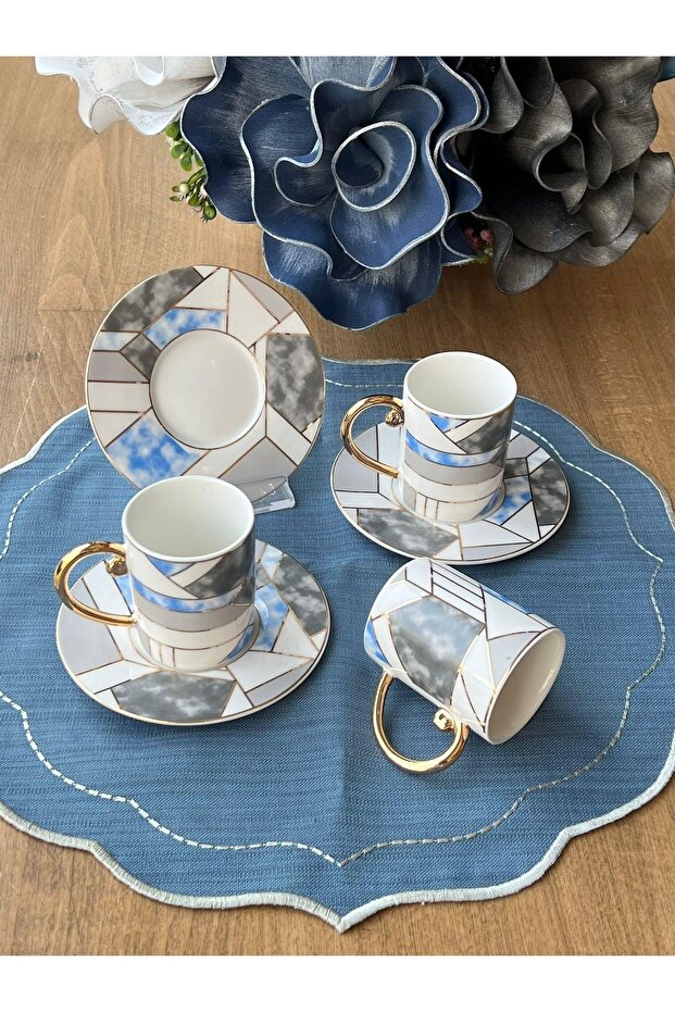 Turkish Coffee Cup Claudie 12 Pieces for 6 People