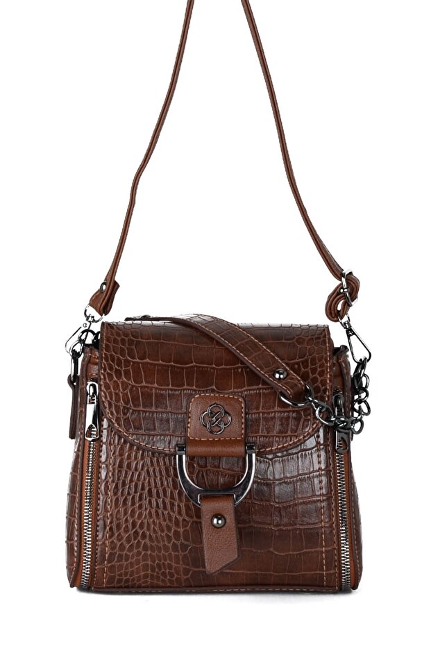 Crossbody Bag Motto Kroko Taba