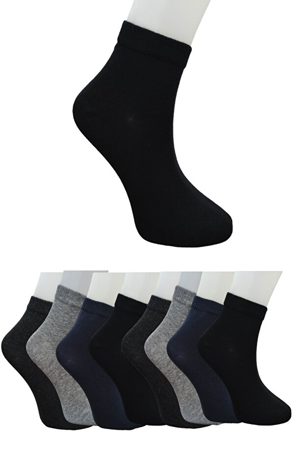 Men's Seamless 8 Pairs Plain Classic Medium Socks