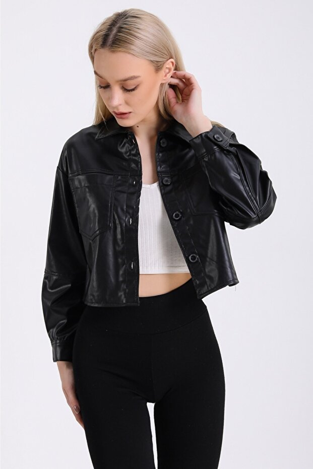 Къса черна кожена риза - 2