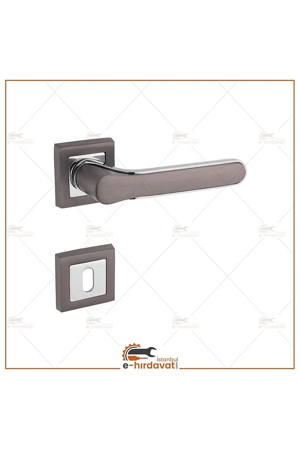 Zirve Lüx Antrasit Krom Kare Rozetli Wc Banyo Kapı Kolu 1 Takım - 4