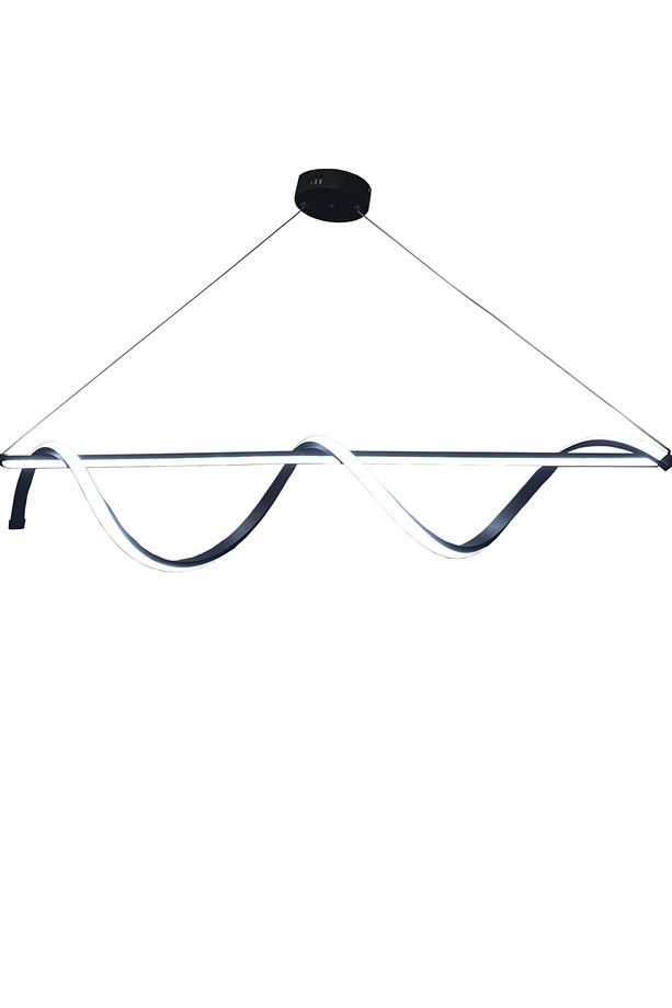 Çubuk Model Siyah Yemek Masa Avizesi, 3 Renk Led Aydınlatmalı, Modern Salon Avizesi,ofis Led Avizesi - 4