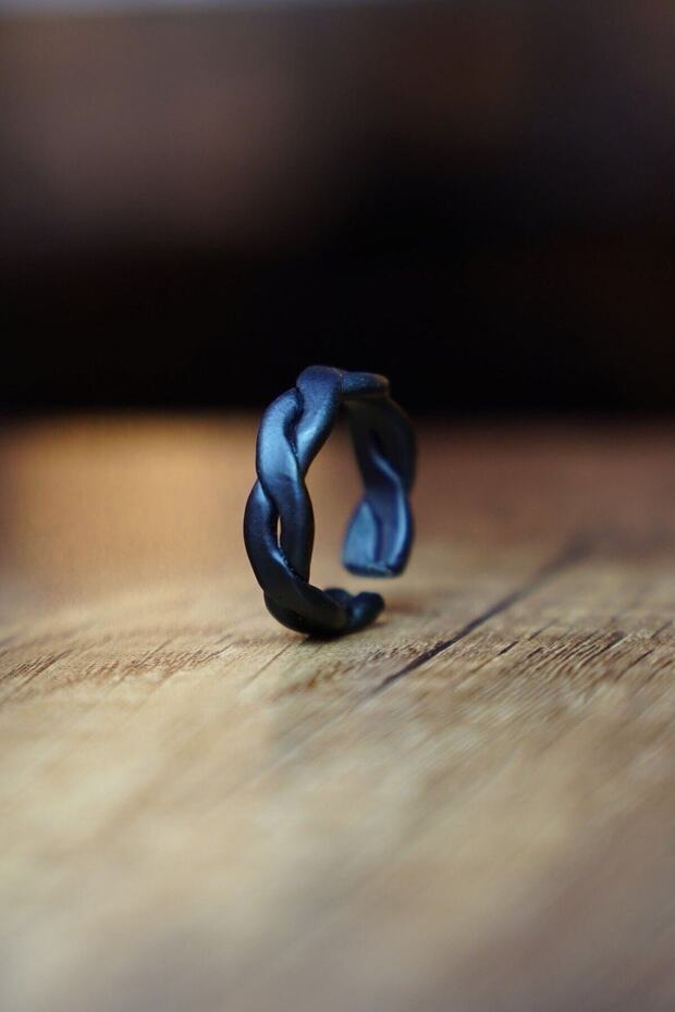 ماتي الأسود ملفوف حلقة فارس حلقة قابل للتعديل - 5