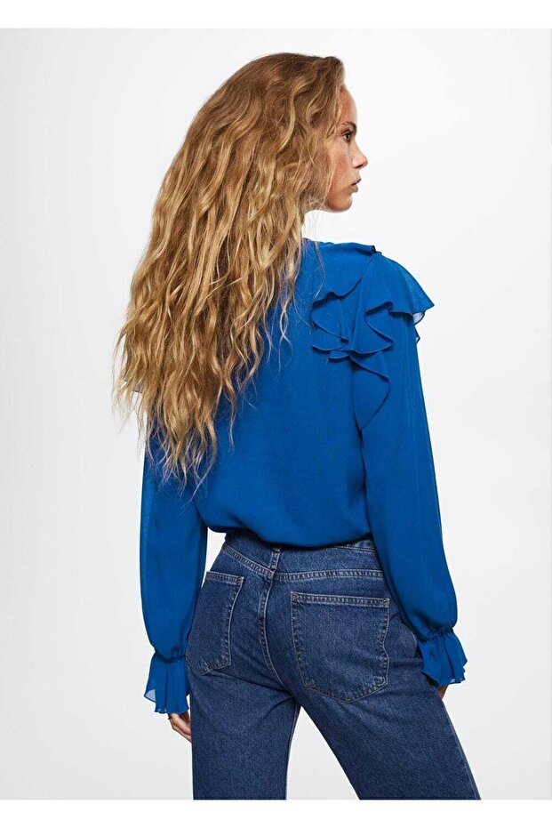 Dantelli Volanlı Bluz - 4