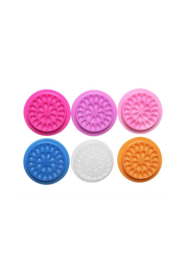 İpek Kirpik Yapıştırıcı Kabı , T&y ,yapıştırıcı Damlalığı ,tomurcuk, Karışık Renk , 6 Adet/paket - 1