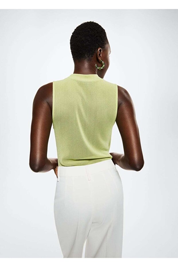 Yarı Şeffaf Triko Bluz - 4