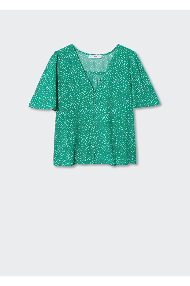 Desenli Dökümlü Bluz - 3