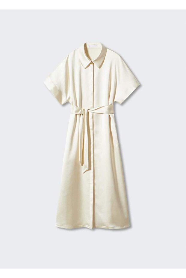 Saten Gömlek Elbise - 3