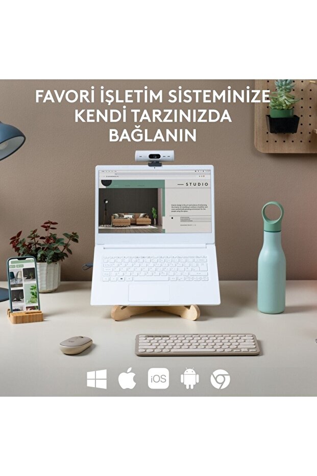 K380 Kompakt Kablosuz Bluetooth Türkçe Q Klavye - Bej - 4