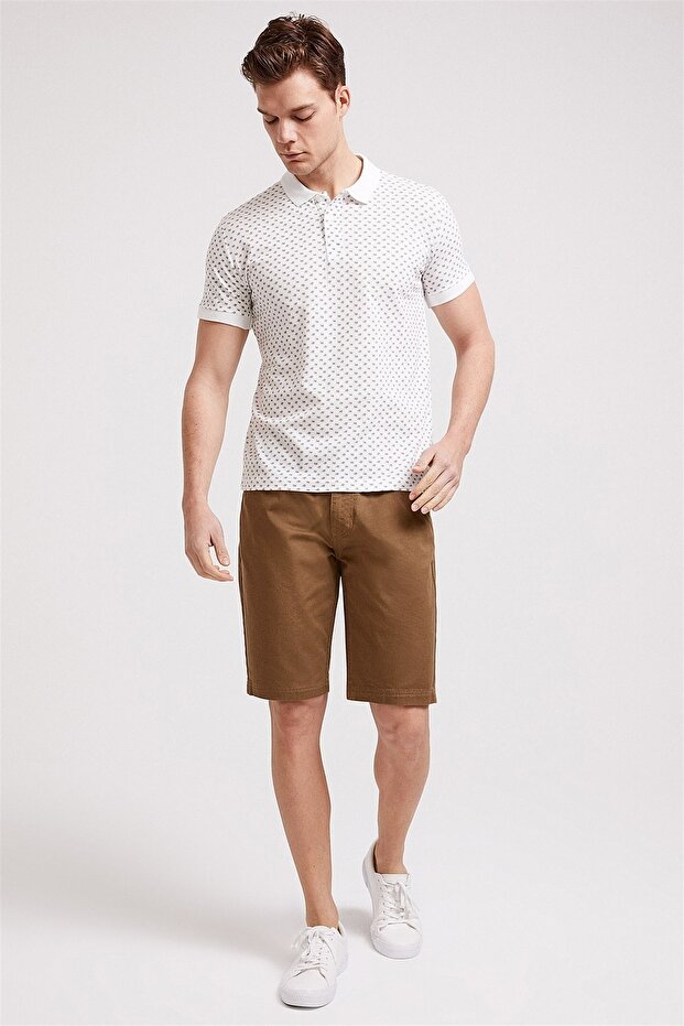 Hilde Erkek Şort Koyu Bej - 1