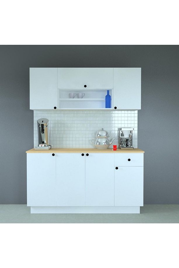 160 Cm Ahşap Mdf Tezgahlı Modern Hazır Mutfak - 1