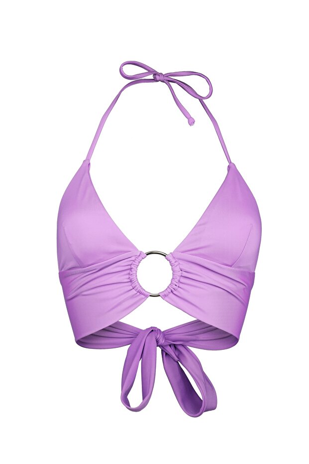 Lila Halkalı Bikini Üstü - 1