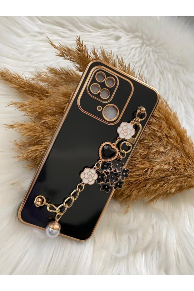 Xiaomi Redmi 10C Compatible Floral Stone Pearl Handheld Laser Cut Case