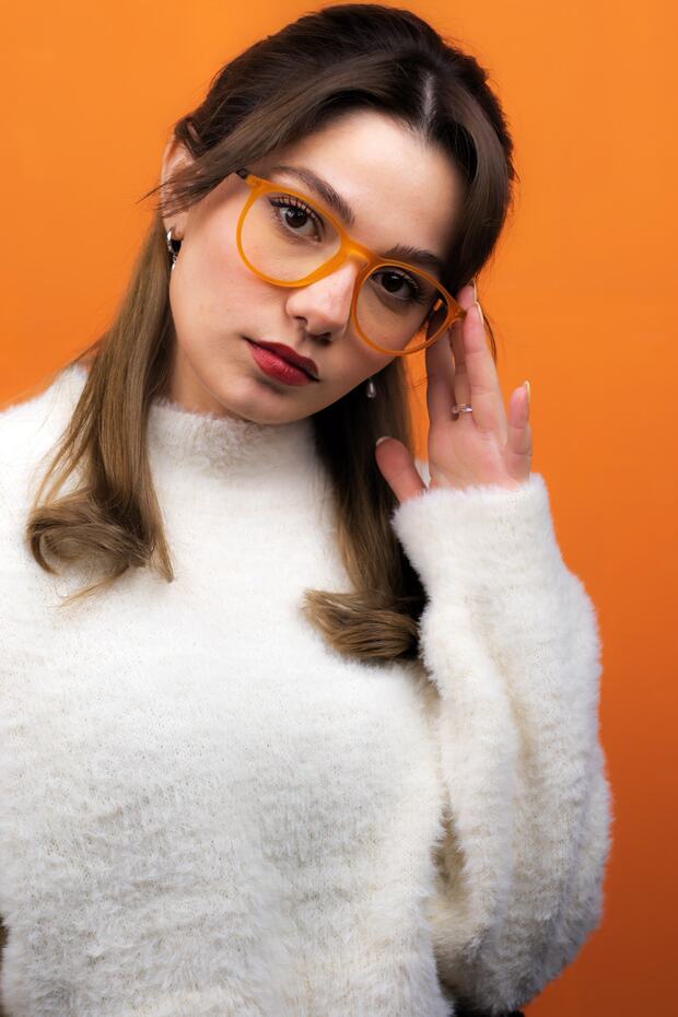 Caprina Orange Computer Screen Glasses - 1