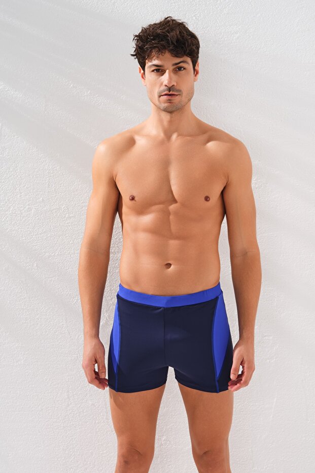 Piece Men's Shorts Swimsuit Navy Blue231705