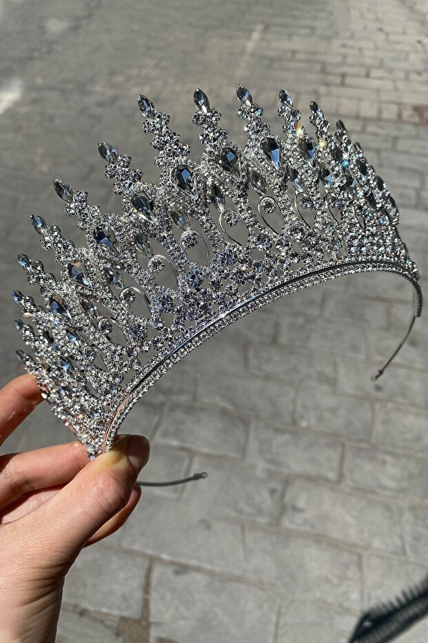 تاج الزفاف موديل Henna باللون الفضي