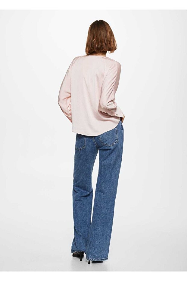 Dökümlü Dantel Bluz - 4