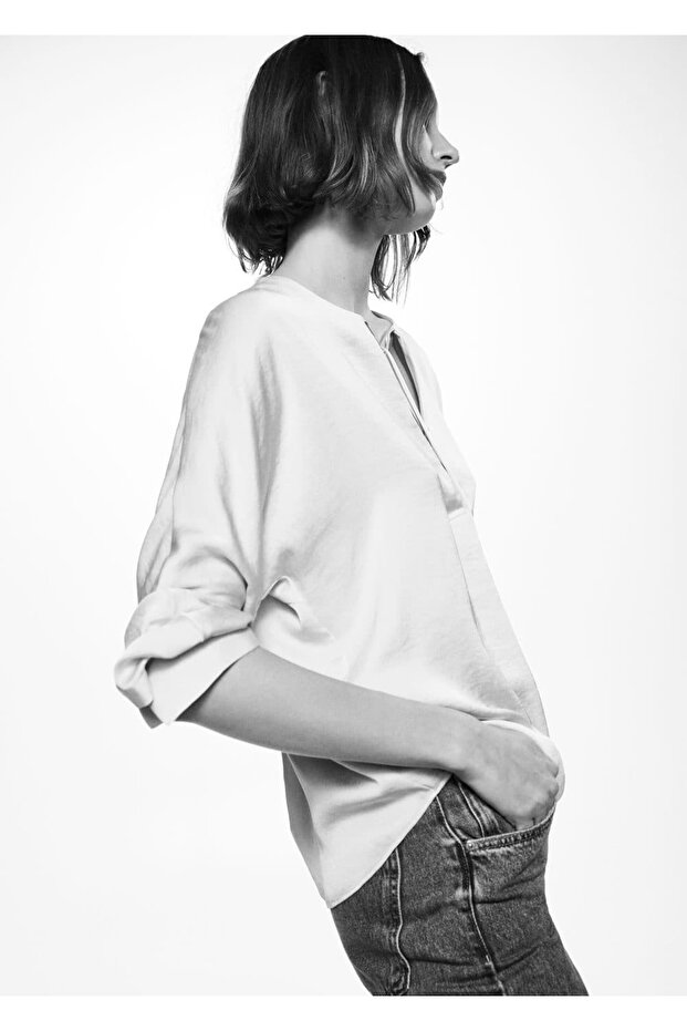 Dökümlü Dantel Bluz - 7