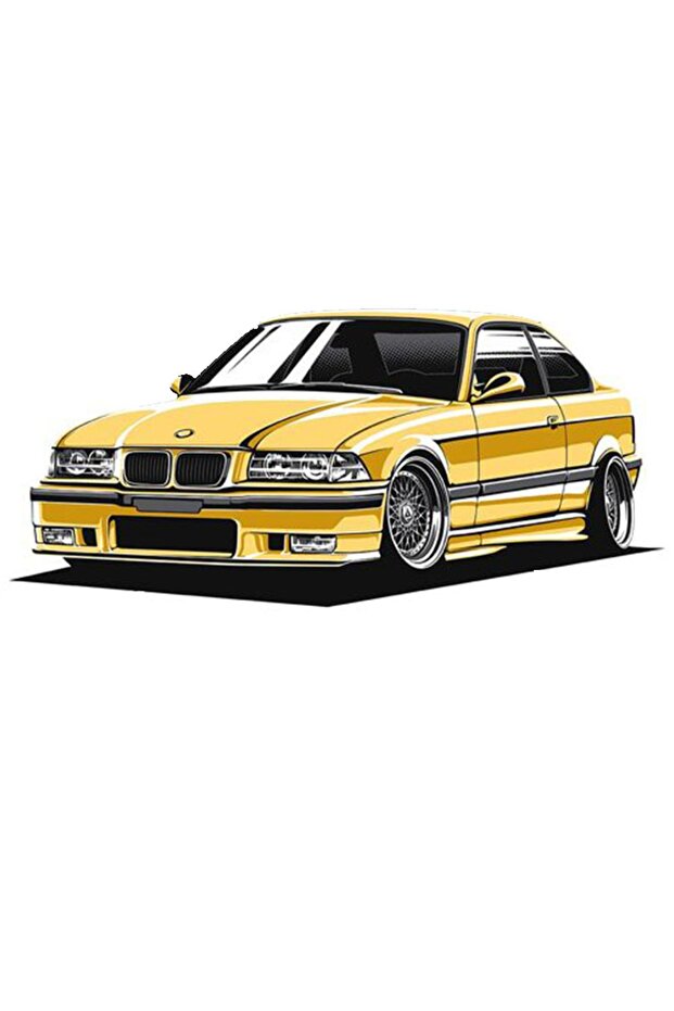Yellow E36 Auto, Motorcycle and Helmet Sticker - 14X7 cm