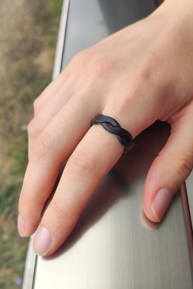 ماتي الأسود ملفوف حلقة فارس حلقة قابل للتعديل - 4