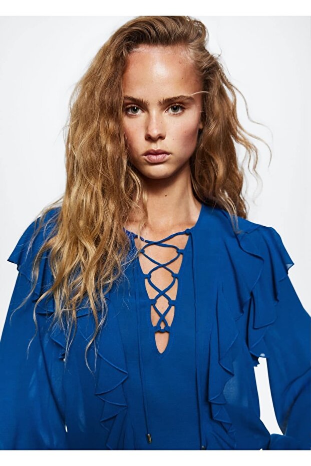 Dantelli Volanlı Bluz - 6