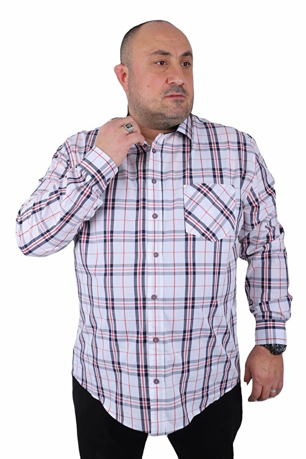 Large Size Men's Pocket Shirt Milagro 23370 Navy Blue