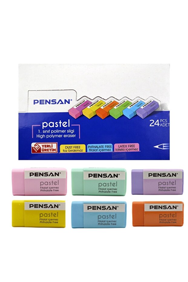 Orta Boy Silgi Pastel Renkler No:24 (ps24p) 24 Adet - 1
