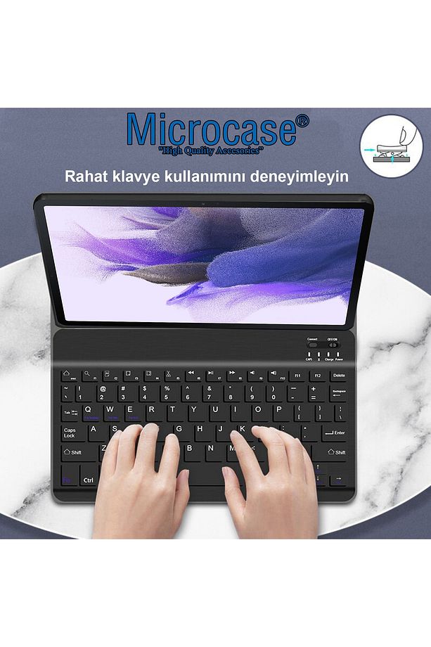 Galaxy Tab S7 Fe Sm-t733 12.4 Inch Tablet Bluetooth Klavyeli Standlı Kılıf - Bkk4 Uyumlu - 6