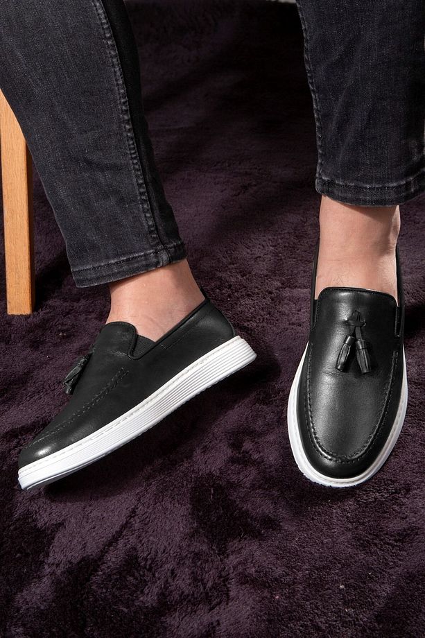 Fringe Hakiki Deri Erkek Günlük Ayakkabı, Loafer Ayakkabı, Hafif Ayakkabı, Yazlık Ayakkabı - 7