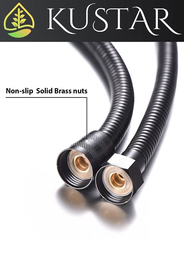 3'lü Set Siyah 5 Fonksiyonlu Turbo Jet Pervaneli Duş Başlığı Örgülü Hortum Ve Askı - 6