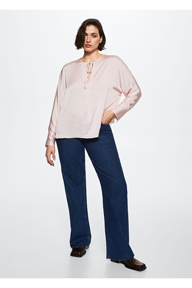 Dökümlü Dantel Bluz - 5