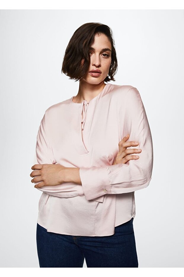 Dökümlü Dantel Bluz - 8