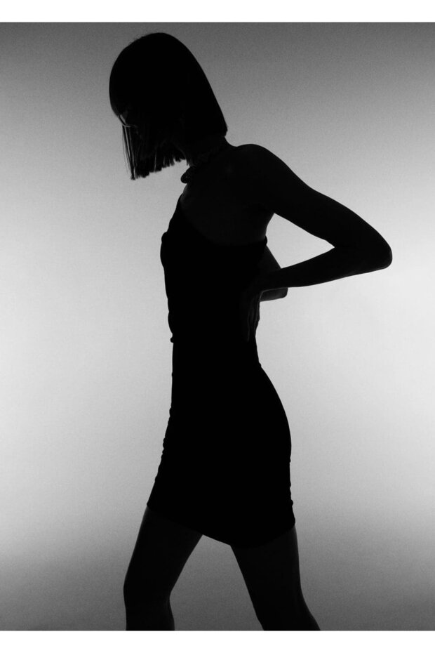 Rochie lungă asimetrică drapată - 6