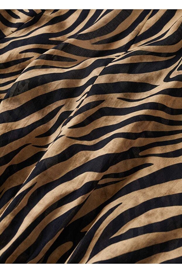 Leopar Desenli Elbise - 7