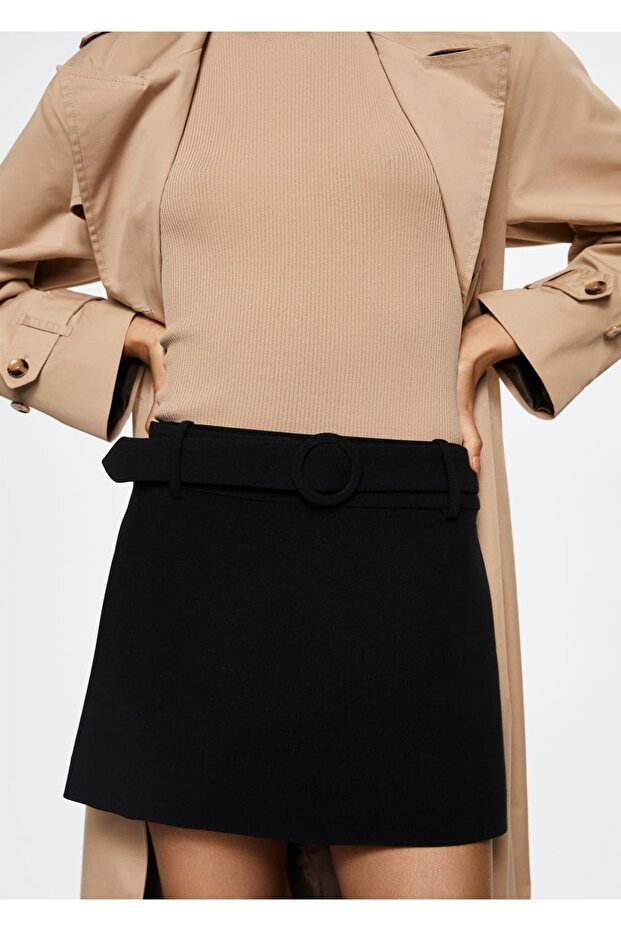 Kemerli Mini Etek - 6