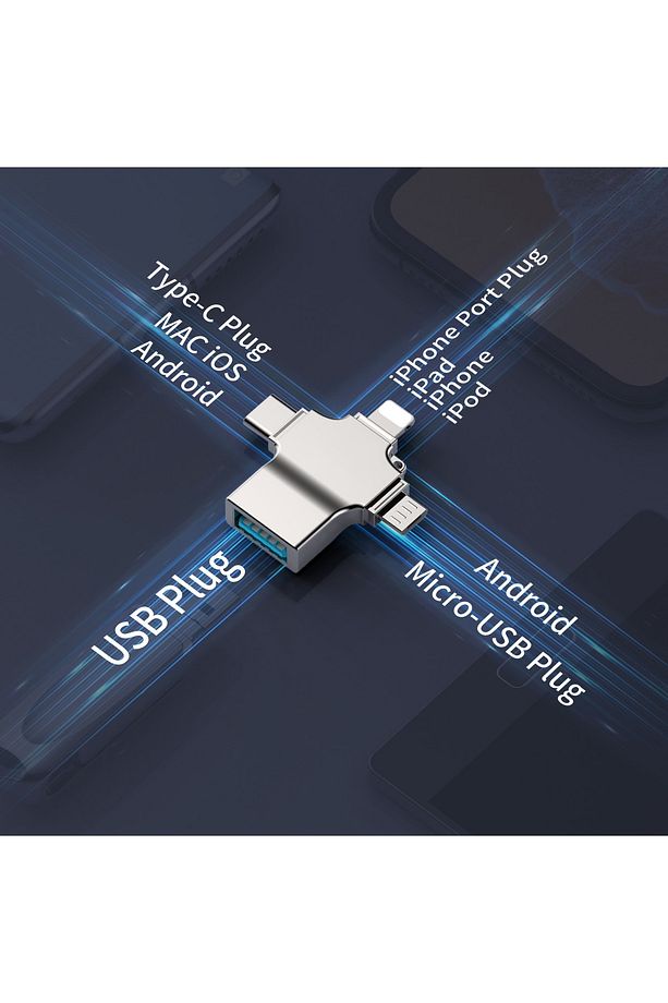 Fxn-04 Lightning - Type-c - Micro To Usb 3.0 Bellek Okuyucu Adaptör - 3