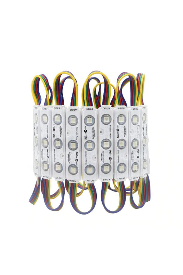 12 Volt 0.72 Watt 3'lü Rgb Mercekli Modül Led (10 ADET) - 1