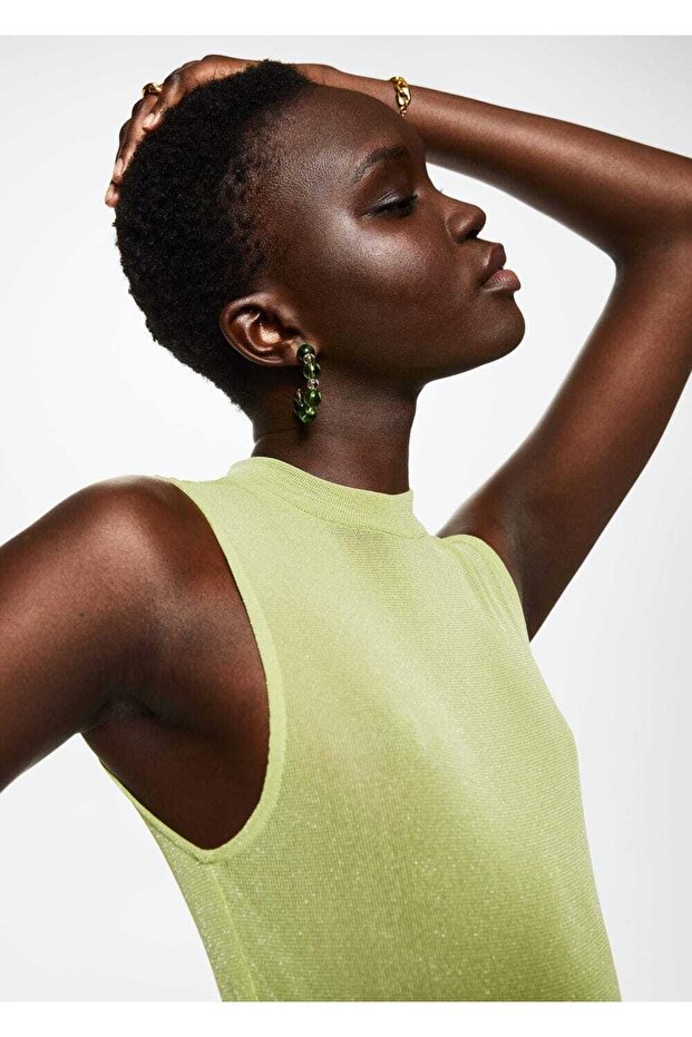 Yarı Şeffaf Triko Bluz - 5