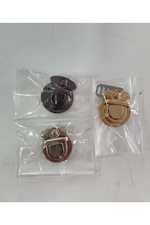 Gold 2 Pieces - Bag Clasp Dotted, 3 cm