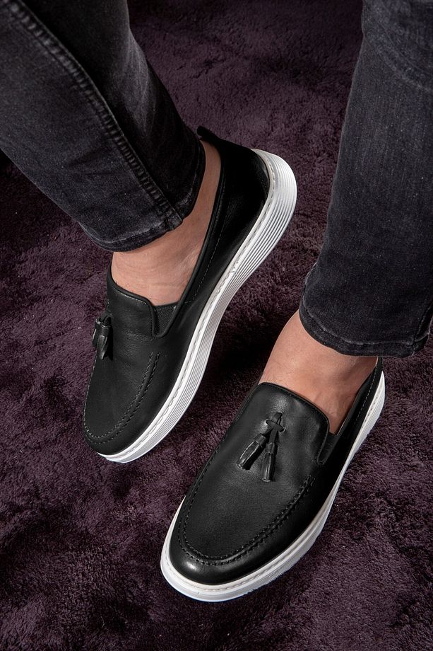 Fringe Hakiki Deri Erkek Günlük Ayakkabı, Loafer Ayakkabı, Hafif Ayakkabı, Yazlık Ayakkabı - 1