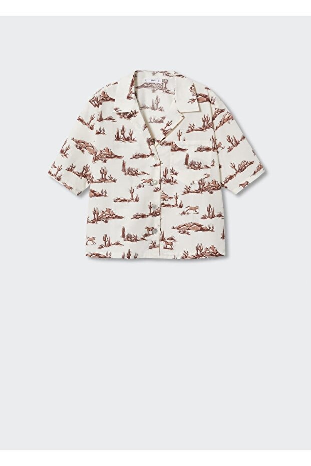 Desenli Pamuklu Gömlek - 3