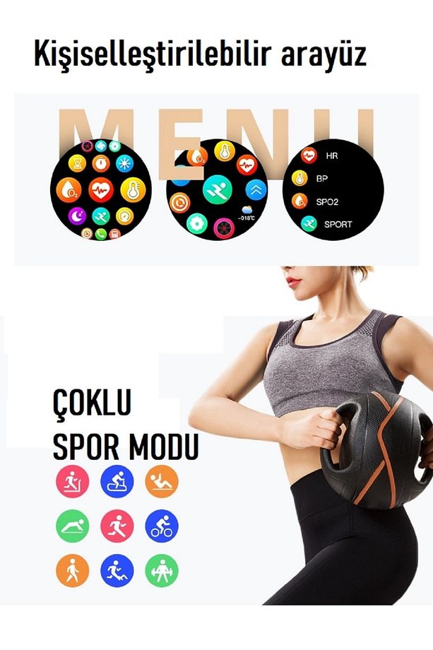 Lux Elegant Gt3 Smart Watch Nfc Özellikli Unisex Akıllı Saati (3 KORDONLU) - 5