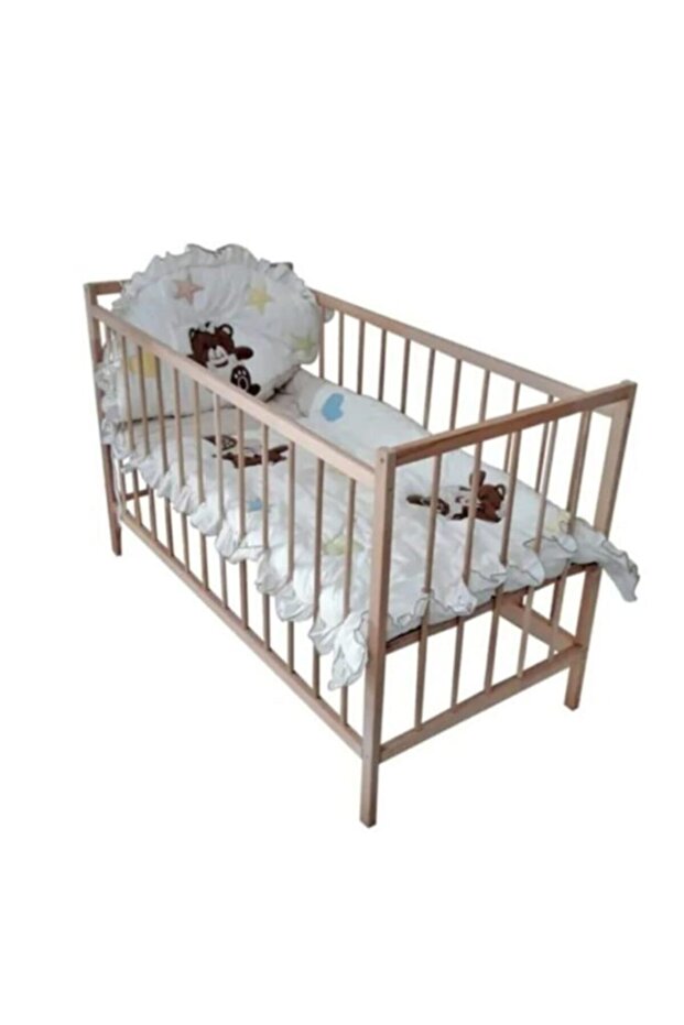 Iki Kademeli Ahşap Bebek Karyolası - 4