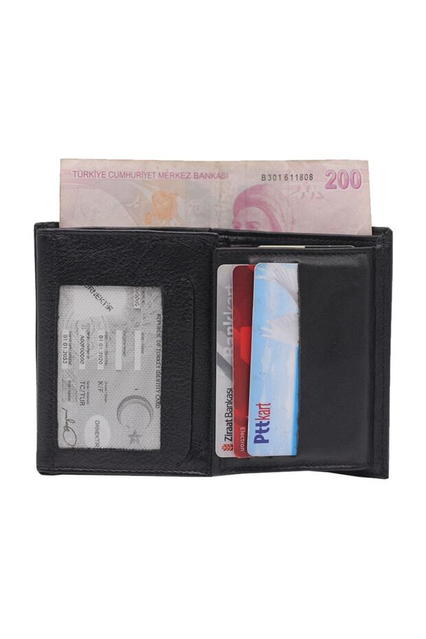 Tak Aksesuar Karali Fixed Hakiki Deri Cüzdan - 2