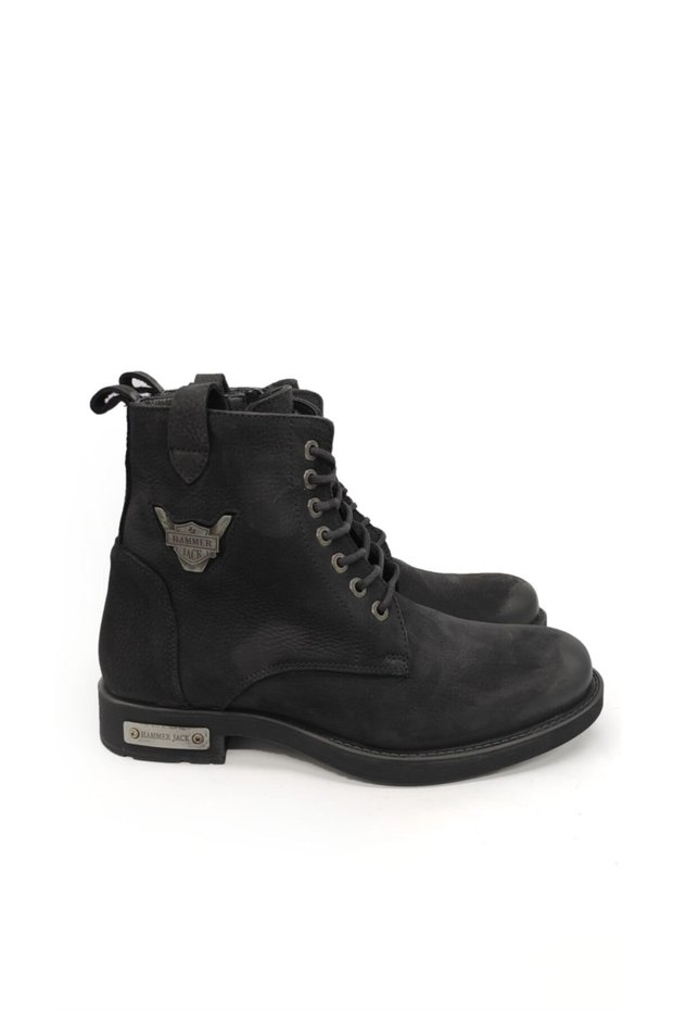 Men's Black Zippered Boots 15200