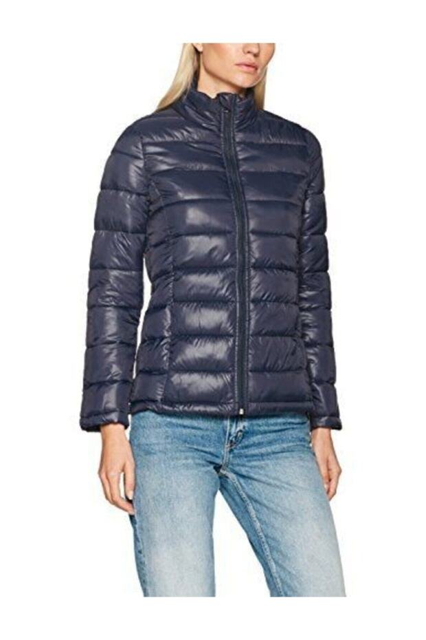 Kadın Mavi Ince Şişme Mont - 1