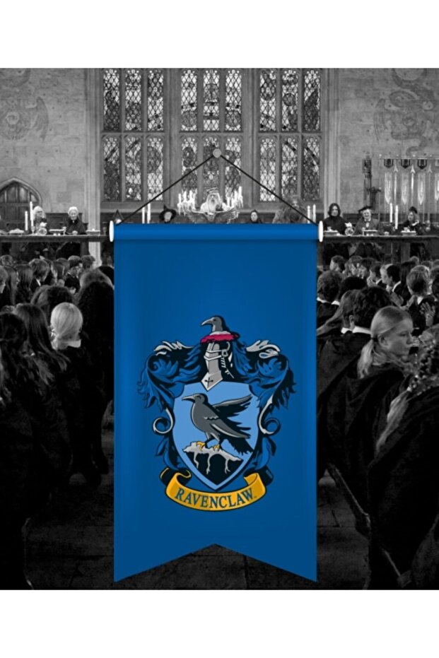 Licensed 100% Satin Swallow Cut Large Streamer Model : Ravenclaw 50X75Cm
